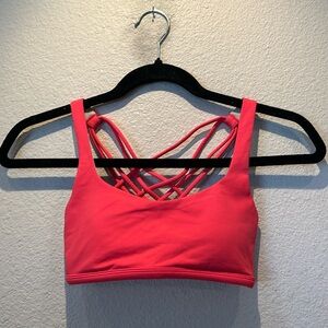 Lululemon pink heart back sports bra size 2